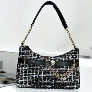 Juicy Couture Open Heart Shoulder Bag In Tweed NWOT * Gift included